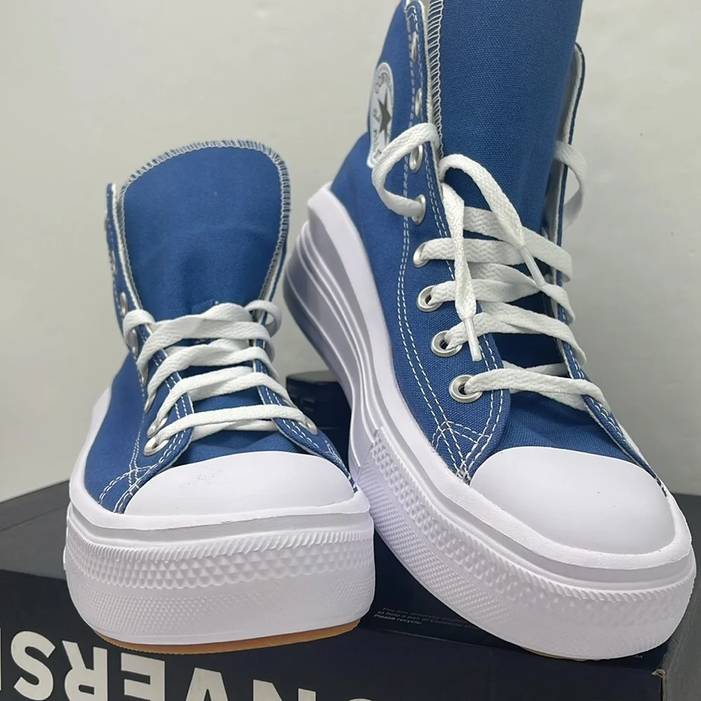 Converse WMNS High-Top Platform Sneakers A09395C CTAS MOVE HI ARMOR BLUE/WHITE